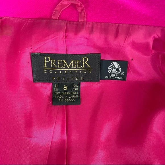 Vintage Oversized Pink Fuchsia 100% Wool Blazer Small/Medium - Picture 7 of 12